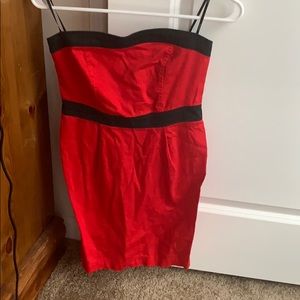 Forever 21 Red and Black Strapless Dress